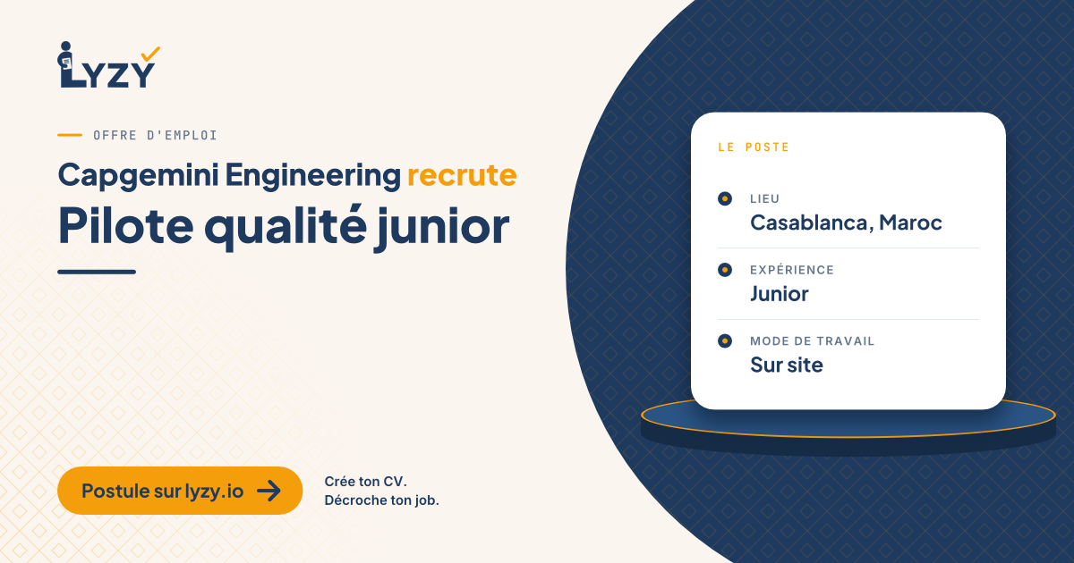 Pilote qualité junior
