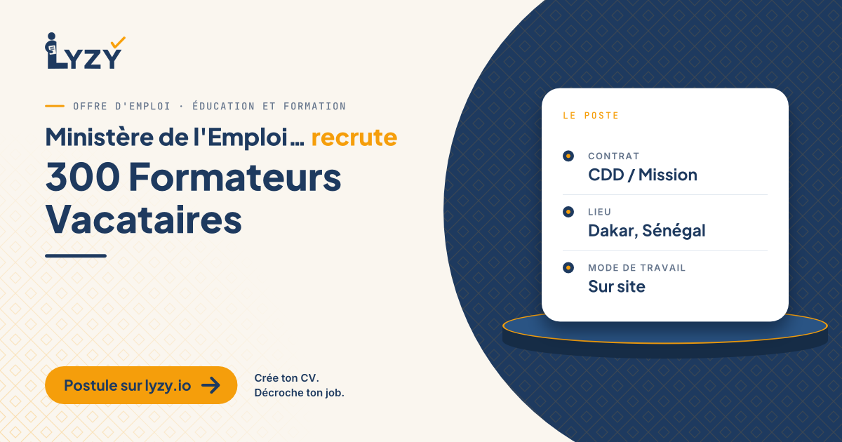 300 Formateurs Vacataires