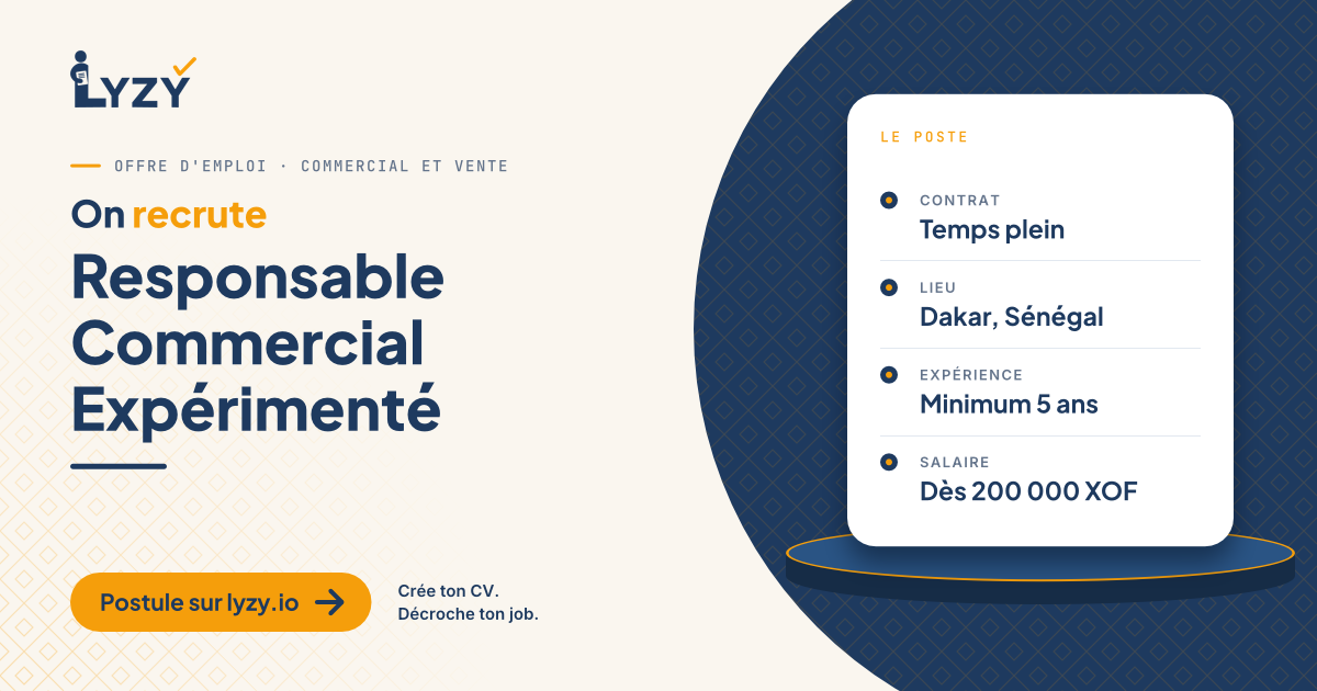 Responsable Commercial Expérimenté