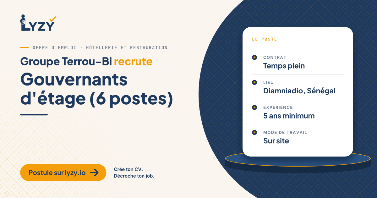 Gouvernants d'étage (6 postes)