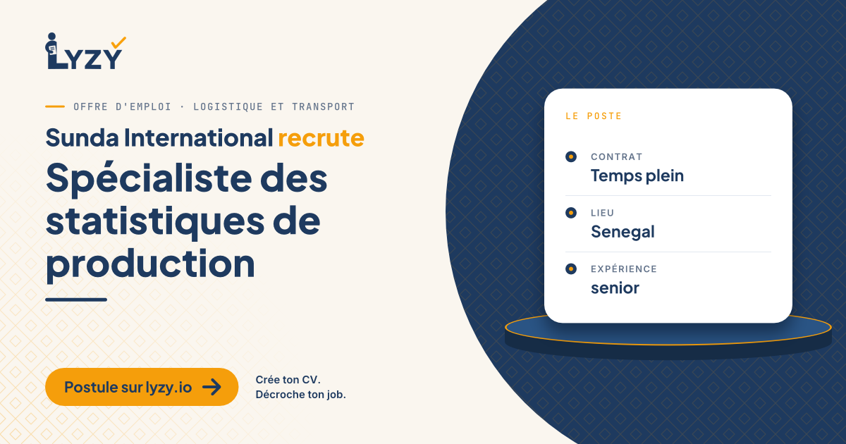 Spécialiste des statistiques de production