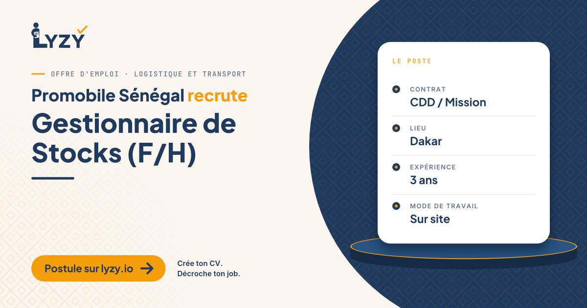 Gestionnaire de Stocks (F/H)