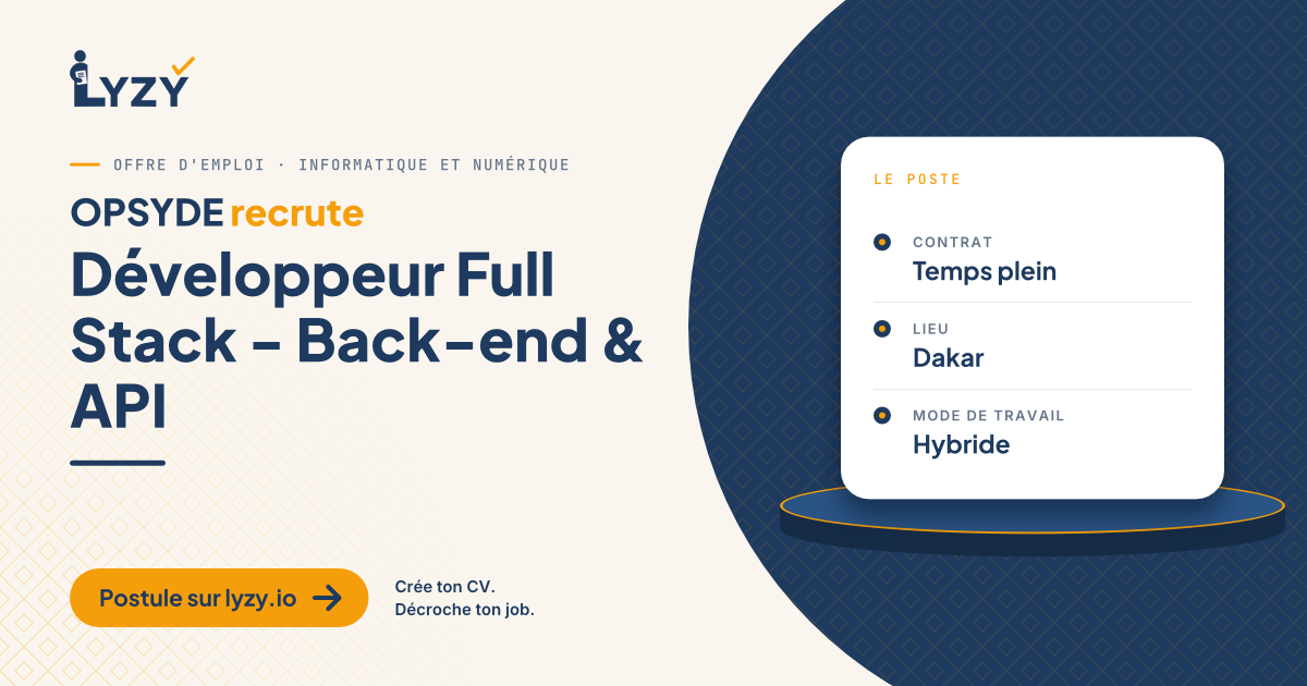 Développeur Full Stack - Back-end & API