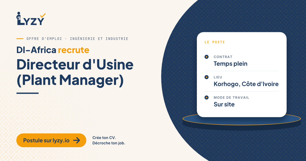 Directeur d'Usine (Plant Manager)