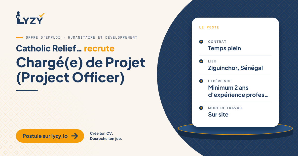 Chargé(e) de Projet (Project Officer)