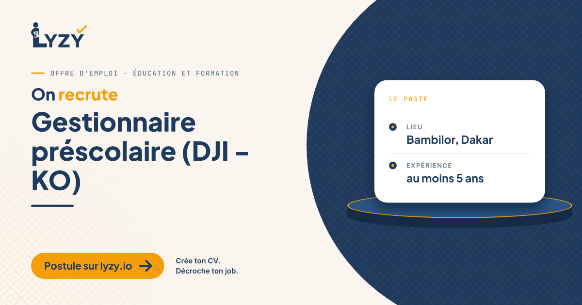 Gestionnaire préscolaire (DJI - KO)