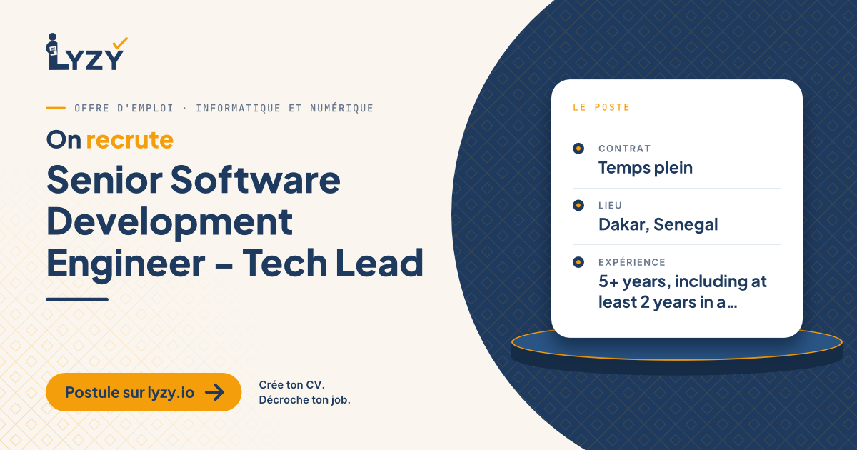 Senior Software Development Engineer - Tech Lead | LYZY