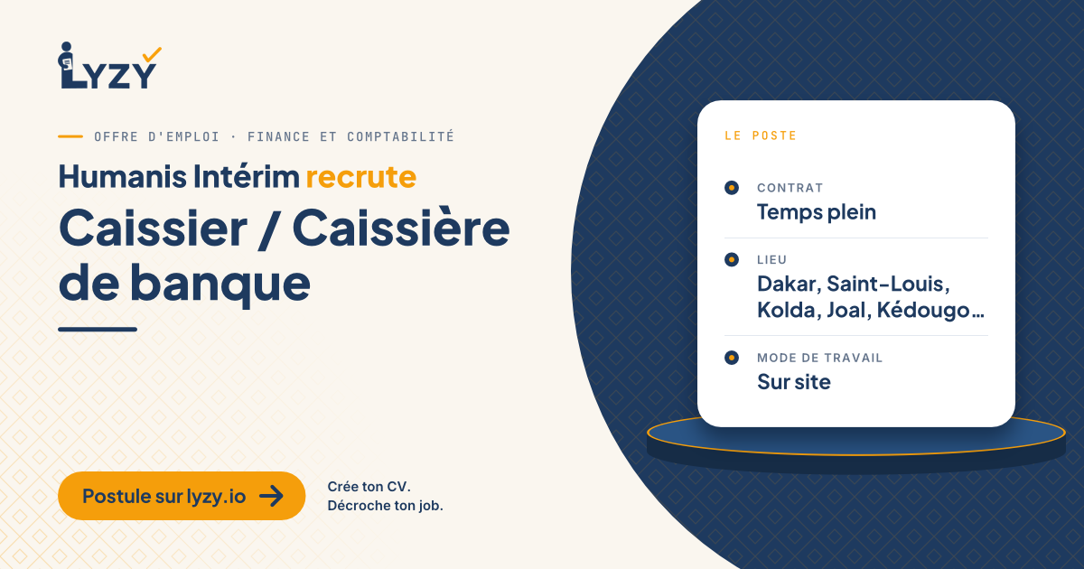 Caissier / Caissière de banque